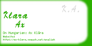 klara ax business card